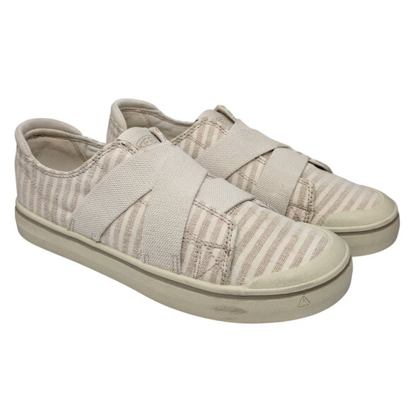KEEN Elsa IV Gore Shoes Womens Beige Canvas Slip On 1023162 Sneakers Size 10 - Picture 5 of 11